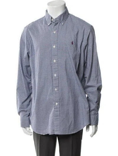Pre-owned Ralph Lauren Plaid Print Long Sleeve Dress Shirt In Blue
