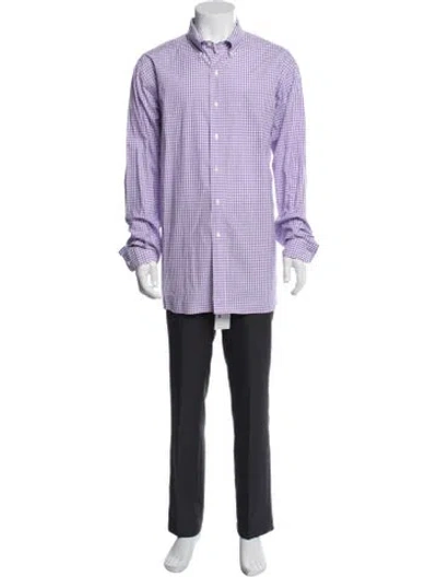 Pre-owned Ralph Lauren Plaid Print Long Sleeve Dress Shirt In Purple