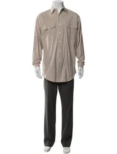 Pre-owned Ralph Lauren Plaid Print Long Sleeve Shirt In Brown