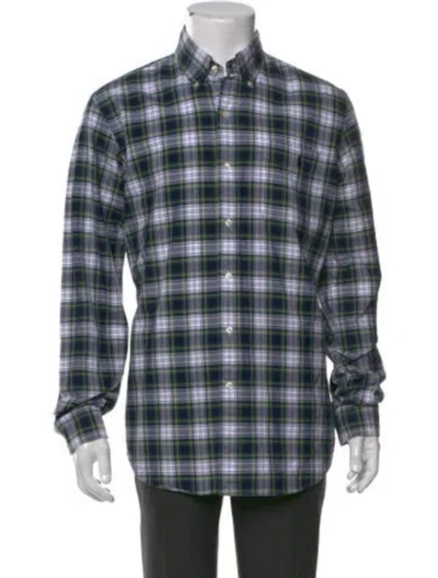 Pre-owned Ralph Lauren Plaid Print Long Sleeve Shirt In Green
