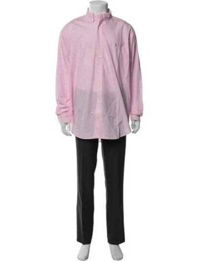 Pre-owned Ralph Lauren Plaid Print Long Sleeve Shirt In Pink