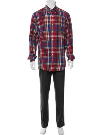 Pre-owned Ralph Lauren Plaid Print Long Sleeve Shirt In Red