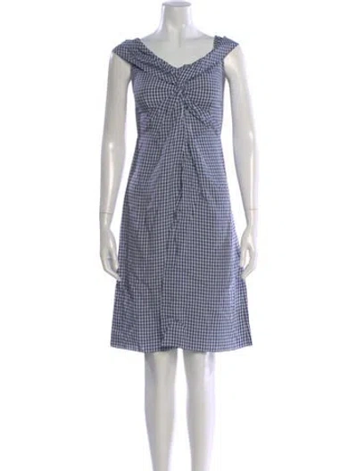 Pre-owned Ralph Lauren Plaid Print Mini Dress In Blue