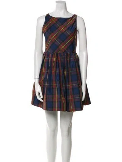 Pre-owned Ralph Lauren Plaid Print Mini Dress In Multi