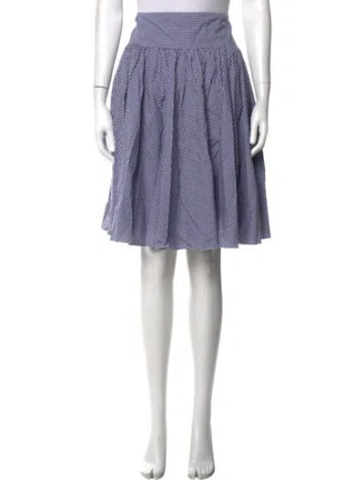 Pre-owned Ralph Lauren Plaid Print Mini Skirt In Blue