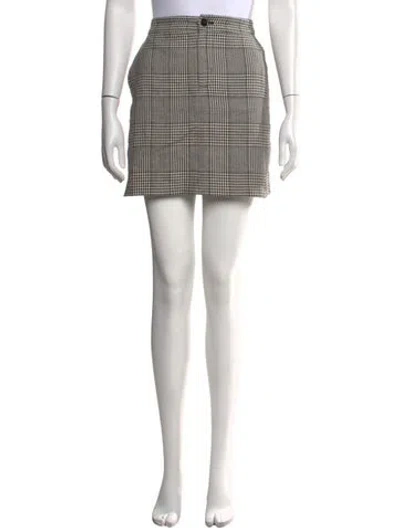 Pre-owned Ralph Lauren Plaid Print Mini Skirt In Neutrals