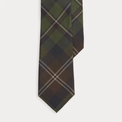 Ralph Lauren Purple Label Standard Plaid Silk Tie In Brown