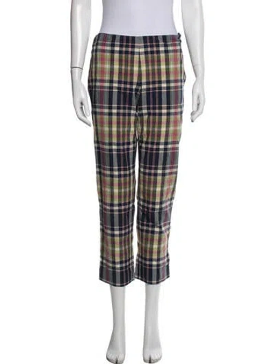 Pre-owned Ralph Lauren Plaid Print Straight Leg Pants In Multicolor