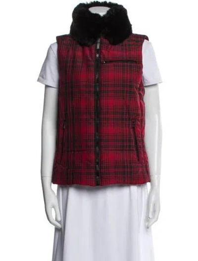Pre-owned Ralph Lauren Plaid Print Vest In Red
