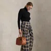 Ralph Lauren Plaid Tie-front Skirt In Blue