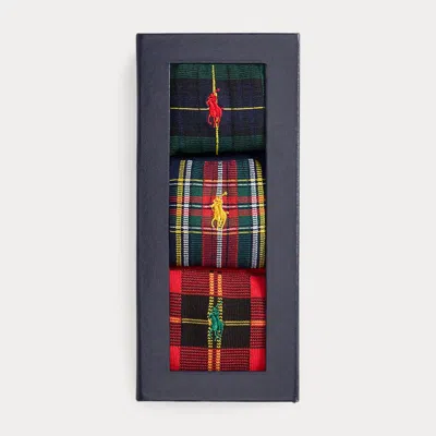 Ralph Lauren Plaid Trouser 3-sock Gift Set In Multi