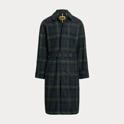 Ralph Lauren Plaid Waxed Twill Balmacaan Coat In Multi