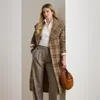 Ralph Lauren Plaid Wool-blend Twill Wrap Coat In Multi