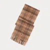 Polo Ralph Lauren Plaid Wool-cashmere Scarf In Camel/ Brown Plaid