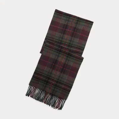 Polo Ralph Lauren Plaid Wool-cashmere Scarf In Green Plaid