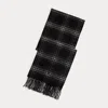 Ralph Lauren Plaid Wool-cashmere Scarf In Black