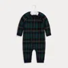 Ralph Lauren Plaid Wool Coverall In Blue