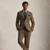 Ralph Lauren Plaid Wool Suit Trouser In Brown