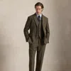 Ralph Lauren Plaid Wool Tweed Suit Trouser In Brown