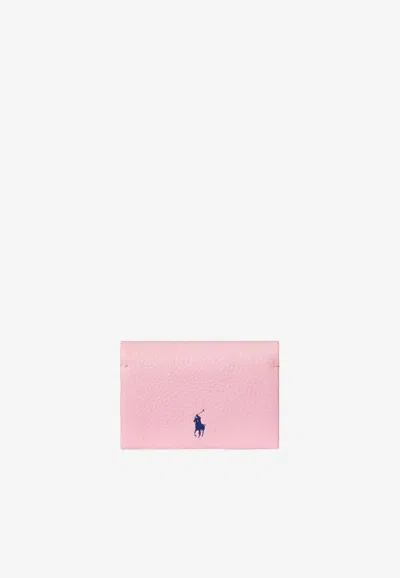 Ralph Lauren Play Leather Snap Cardholder In Pink