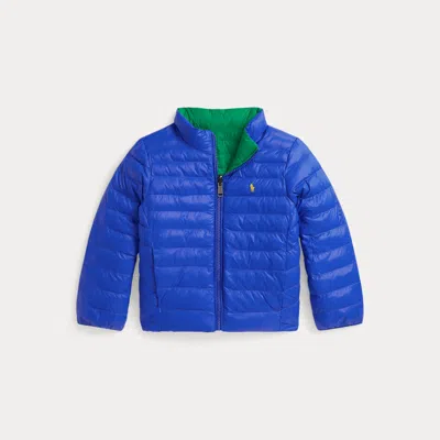 Ralph Lauren P-layer 2 Reversible Mockneck Jacket In New Sapphire/cruise Green In Brown