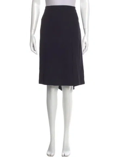 Pre-owned Ralph Lauren Pleated Accents Knee-length Skirt In Blue