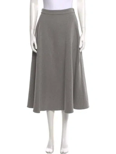 Pre-owned Ralph Lauren Pleated Accents Midi Length Skirt In Gray