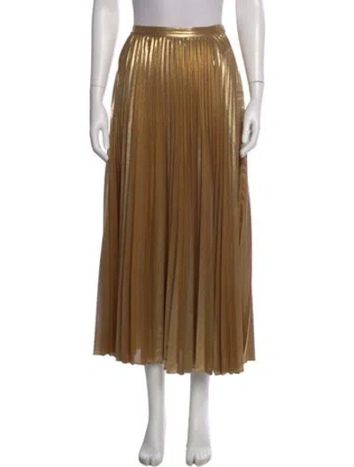 Pre-owned Ralph Lauren Pleated Accents Midi Length Skirt W/ Tags In Neutral