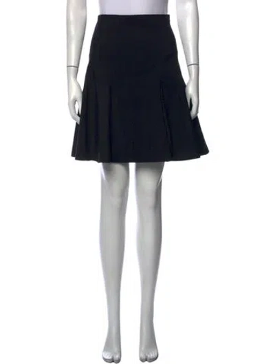 Pre-owned Ralph Lauren Pleated Accents Mini Skirt In Black