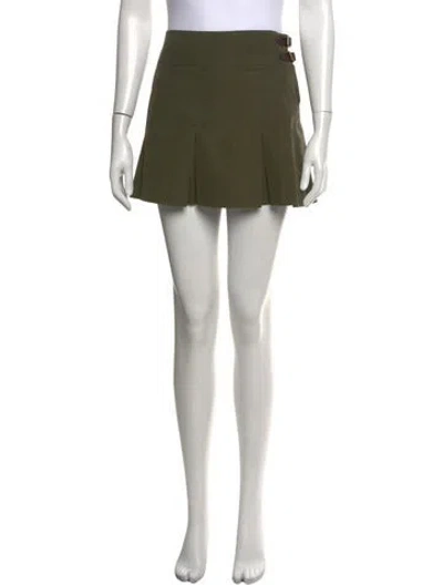 Pre-owned Ralph Lauren Pleated Accents Mini Skirt In Green