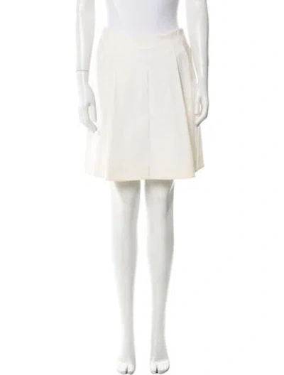 Pre-owned Ralph Lauren Pleated Accents Mini Skirt In White