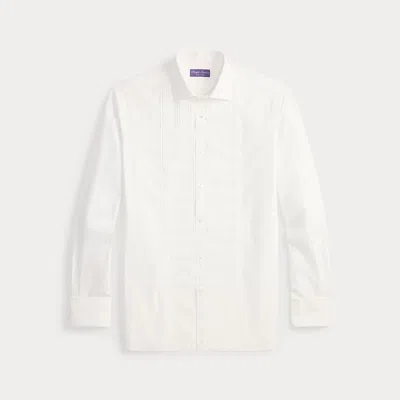 Ralph Lauren Pleated-bib French Cuff Tuxedo Shirt In White