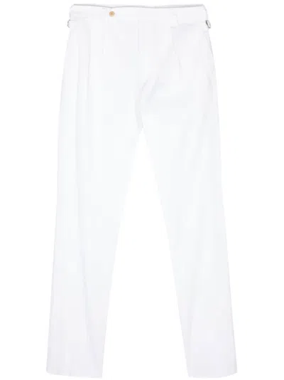 Ralph Lauren Pleated Chino Trousers In White