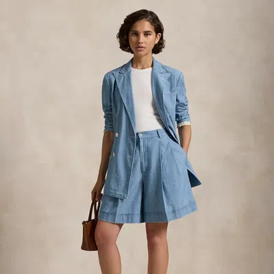 Polo Ralph Lauren Pleated Cotton Chambray Short