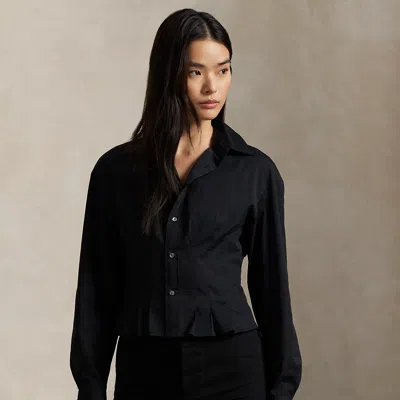 Ralph Lauren Pleated Cotton Shirt In Blue