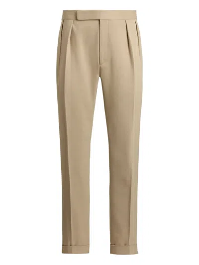Ralph Lauren Pleated-cuff Trousers In Neutral