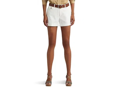 Ralph Lauren Pleated Double-faced Cotton Shorts In Multi