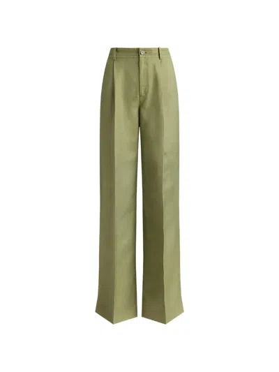 Ralph Lauren Pleated High-waisted Trousers In Green