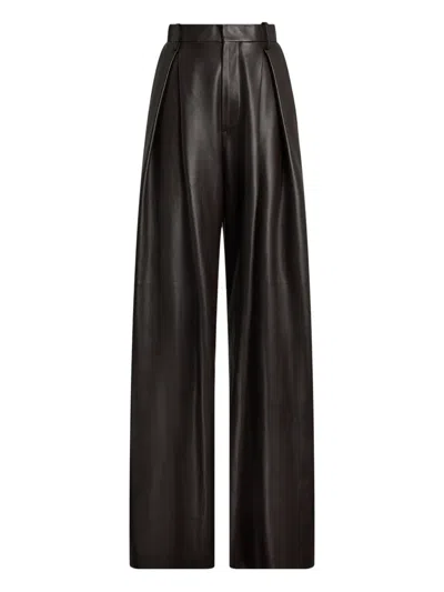 RALPH LAUREN PLEATED LEATHER TROUSERS