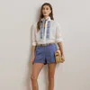 Ralph Lauren Pleated Linen-blend Twill Short