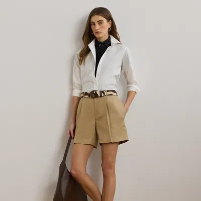 Ralph Lauren Pleated Linen-blend Twill Short