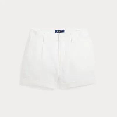 Ralph Lauren Kids' Pleated Linen Short In White