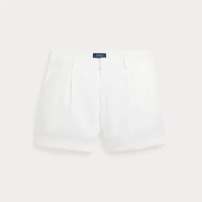 Ralph Lauren Kids' Pleated Linen Short In White