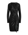 Polo Ralph Lauren Pleated Long-sleeved Dress In Black