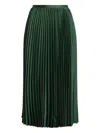 Ralph Lauren Pleated Midi Skirt In Green