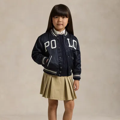 Ralph Lauren Kids' Pleated Ponte Skort In Classic Khaki In Brown