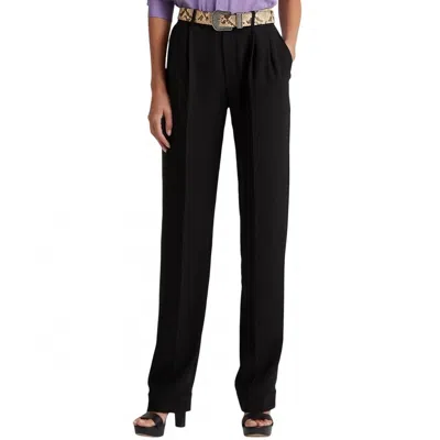 Ralph Lauren Pleated Sable Crepe Pants In Black