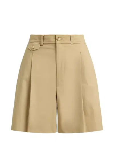 Ralph Lauren Pleated Shorts In Yellow