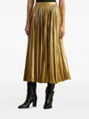 Ralph Lauren Pleated Skirt In Gold
