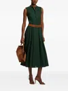 Ralph Lauren Pleated Sleeveless Dress In Blue